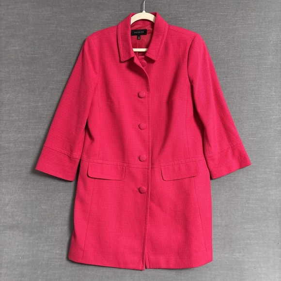 Talbots Coat 10 Pink Textured Jacket Classic Lightweight Retro Trench Day Preppy - Picture 1 of 10